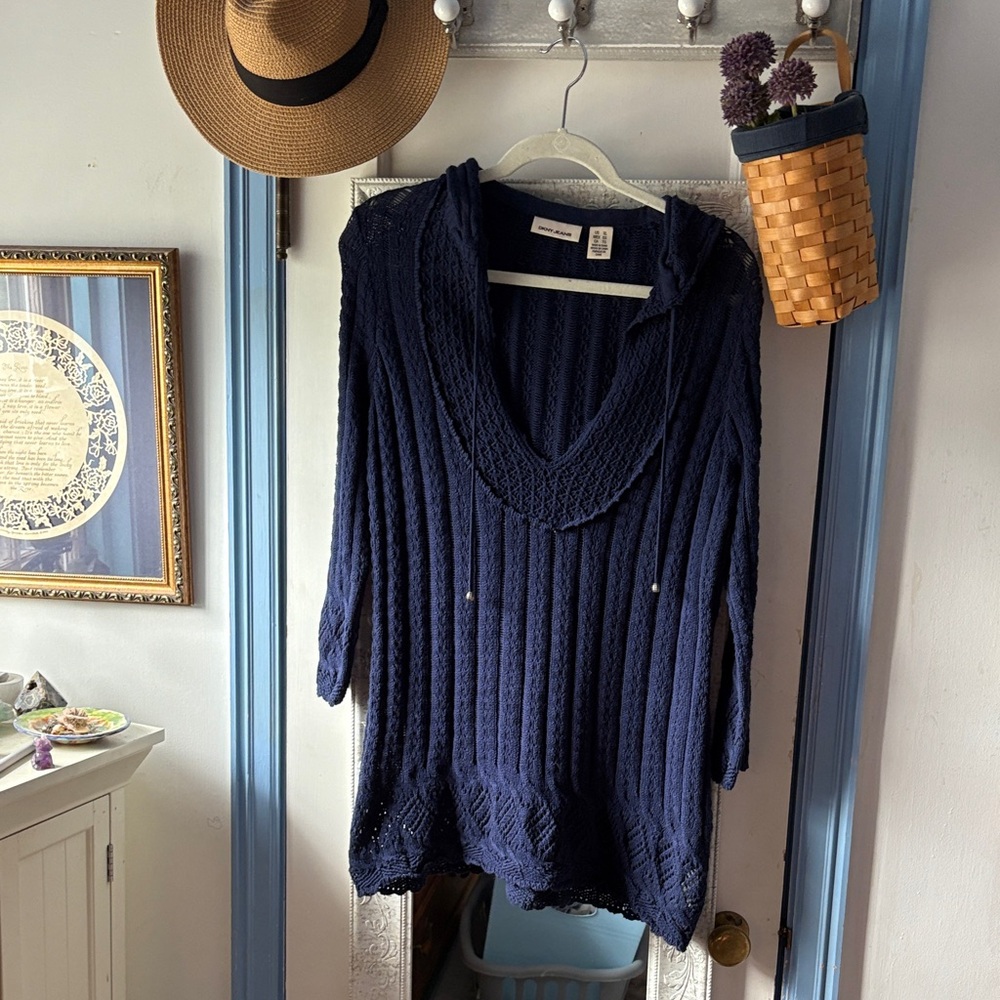 DKNY  Deep Blue V-Neck Sweater